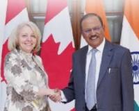  ਕੈਨੇਡਾ ਦੀ ਰਾਜਧਾਨੀ ਓਟਾਵਾ ਵਿੱਚ ਭਾਰਤ ਦੇ ਰਾਸ਼ਟਰੀ ਸੁਰੱਖਿਆ ਸਲਾਹਕਾਰ ਅਜੀਤ ਡੋਵਾਲ ਅਤੇ ਕੈਨੇਡਾ ਦੀ ਨਤਾਲੀ ਡਰੋਇਨ ਦਰਮਿਆਨ ਮੀਟਿੰਗ ਹੋਈ