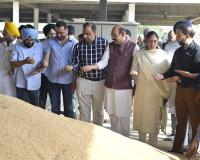 ਕੈਬਨਿਟ ਮੰਤਰੀ ਨੇ ਨਵੀਂ ਦਾਣਾ ਮੰਡੀ ’ਚ ਕਣਕ ਦੀ ਖ਼ਰੀਦ ਕਰਵਾਈ ਸ਼ੁਰੂ, ਕਿਸਾਨਾਂ ਨਾਲ ਕੀਤੀ ਗੱਲਬਾਤ