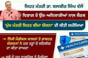 ਮਾਨ ਸਰਕਾਰ ਦੀ ਵੱਡੀ ਪਹਿਲ: ਮੁੱਖ ਮੰਤਰੀ ਸਿਹਤ ਯੋਜਨਾ ਨੂੰ ਡਾਕਟਰਾਂ ਅਤੇ ਨਿੱਜੀ ਮੈਡੀਕਲ ਕਾਲਜਾਂ ਦਾ  ਮਿਲਿਆ ਭਰਪੂਰ ਸਮਰਥਨ 
